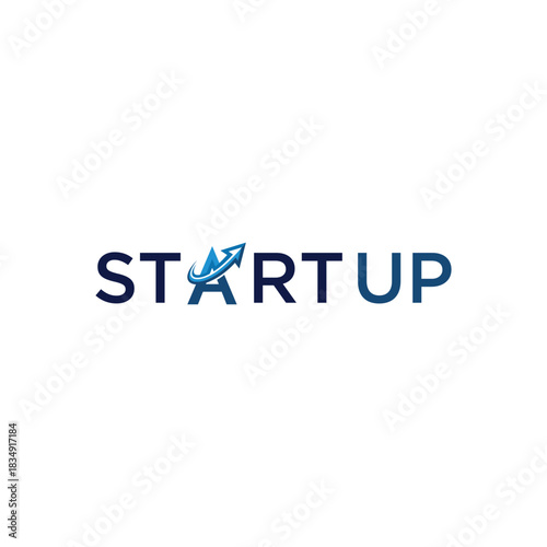 Initial Letter A Startup Arrow Up Fast Vector Logo Design