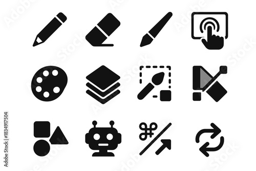 Tool vector icon digital icons tools selection touch color canvas creative ai