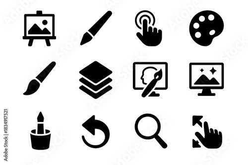 Redo drawing zoom icon brush board suggestion tool digital sketch vector tools