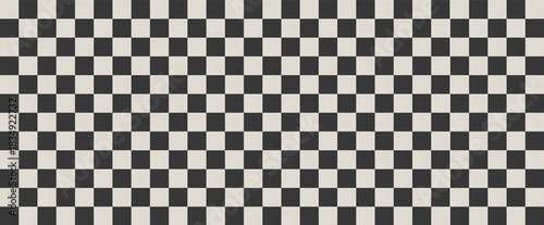 Panorama of White and black checkered ceramic tiles pattern and background seamless . Classic Black and White Checkerboard Grid . Black and White Checkerboard Pattern Set Chess Racing Flag