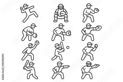 Icon right icons shortstop baseman coach vector baseball designated center first fielder