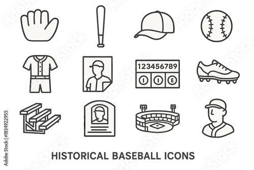 Plaque icon bust photo vector bleachers baseball icons legend vintage scoreboard grid