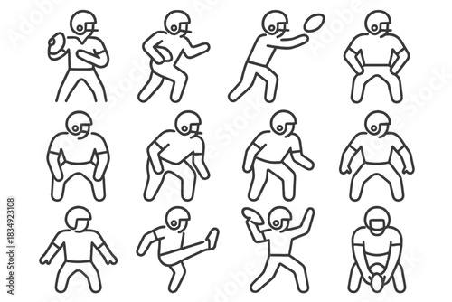 Snapper safety long defensive end football player tight receiver icons vector icon