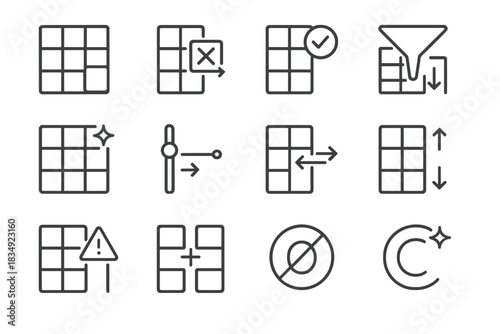 Clean null dataset vector icons value duplicates data icon filter outliers cleaning