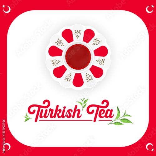 traditional Turkish tea and tea glasses