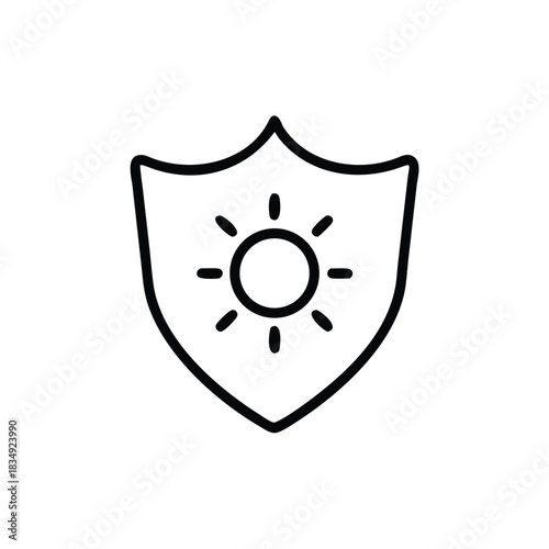 uv shield icon, sun protection symbol, ultraviolet defense graphic, skin safety icon,