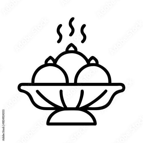 Steaming bowl of dumplings served in elegant dish  