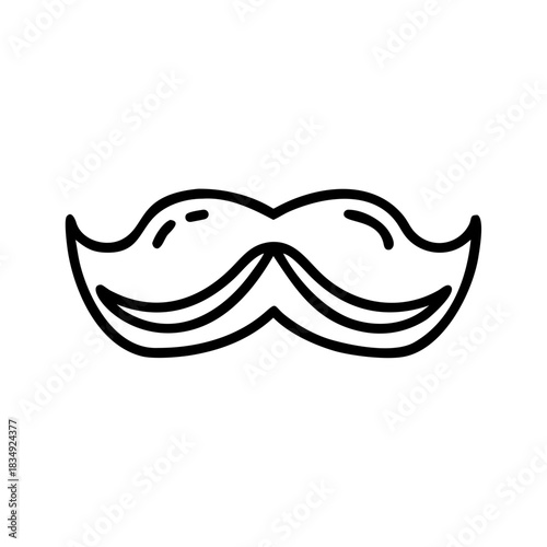 Stylized black outline of a classic mustache design  