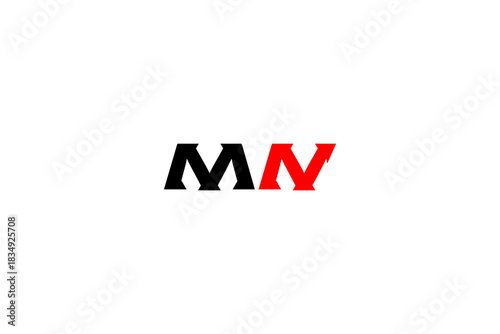Stylized MN letter logo in modern abstract form, sleek monogram design for branding and visual identity