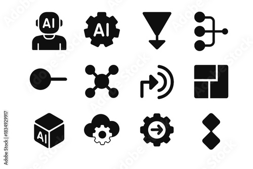 Vector icon process workflow connection icons ai invisible sterile smooth runtime routing