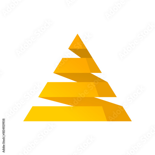 Yellow pyramid abstract icon vector design
