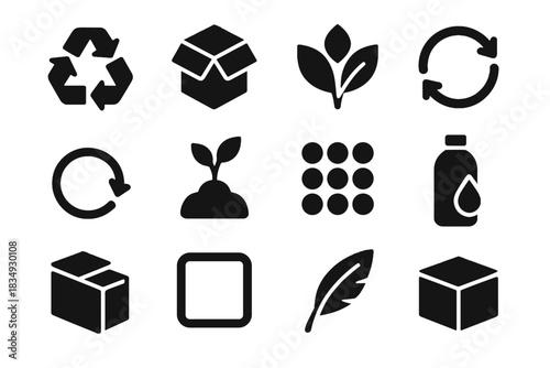 Mass space icon green sterile no sustainable invisible packaging vector optional icons
