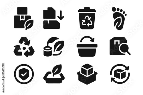 Reduced sustainable textures badge negative icons volume icon equal symbol vector packaging