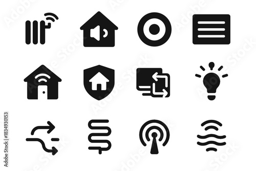Pairing icon vector beacon balanced symbol strokes home connected noise adaptive smart