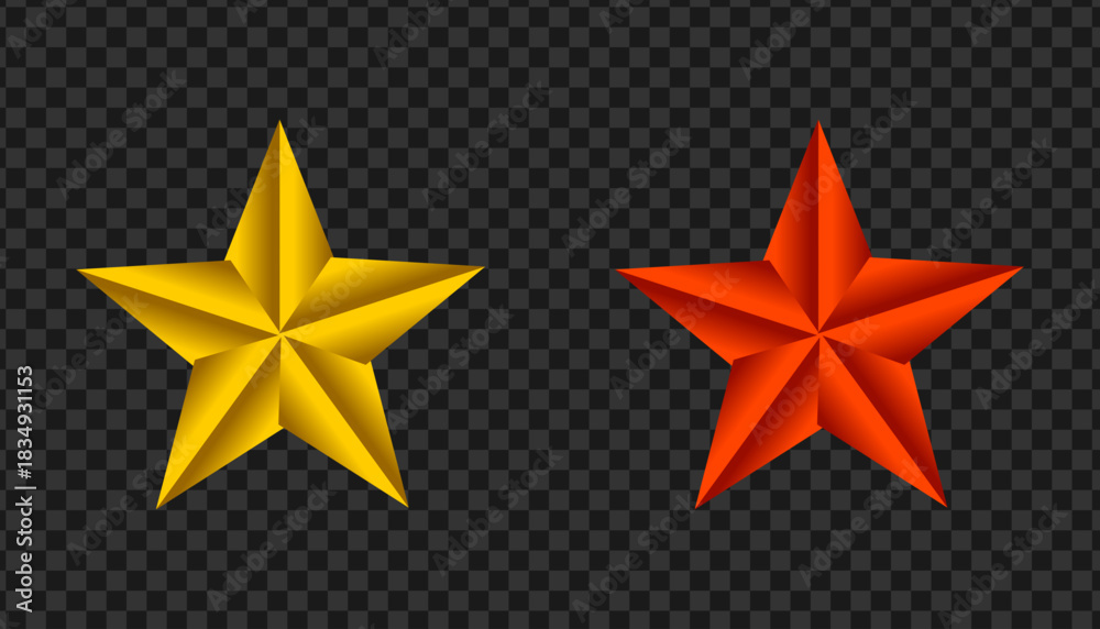 Obraz premium Star rating realistic colorful star set vector