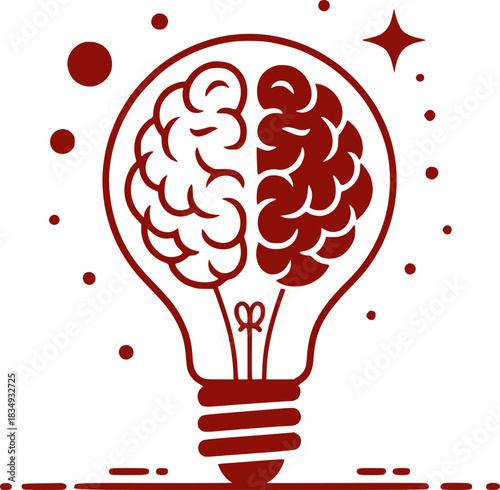 Brain in a Lightbulb Symbol of Innovation and Ideas