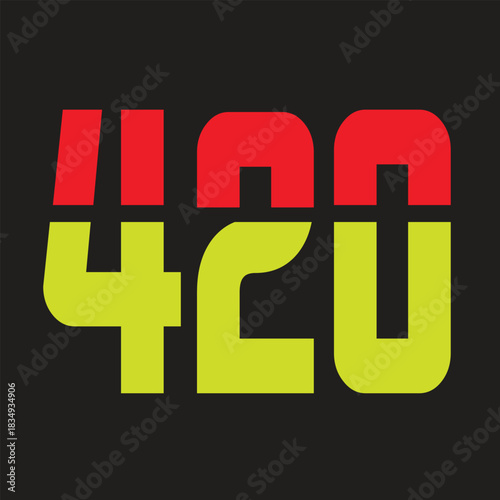 Stylized number thirtyfive with yellow fill and red outline on