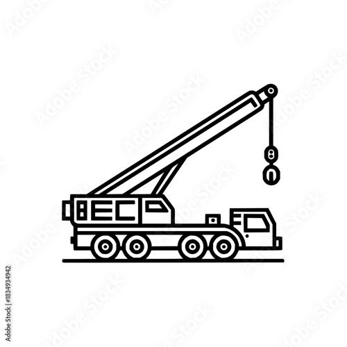 Crane truck vector illustration for construction equipment and heavy machinery industry projects and design 100