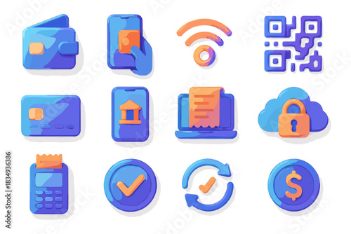 Symbol payment smartphone icons icon vector cashless bank contactless secure economy online