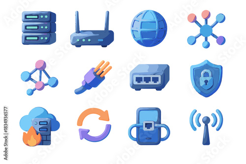 Internet cloud fiber vector data icon d firewall connection ip signal globe