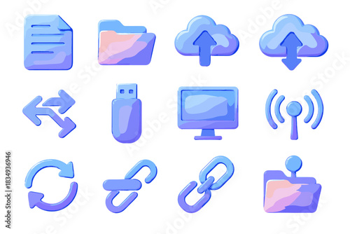 Link cloud shared download file signal vector wireless icon d bar transfer