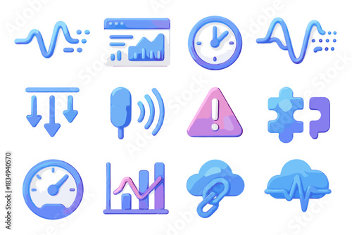 Connection data live icon link d dashboard analytics vector streaming api input