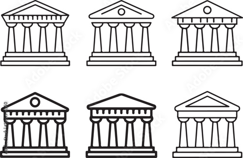 Classic ancient greek temple architecture simple drawing monument building historical cultural places