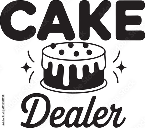 Cake dealer bakery desserts shop tasty sweet confectionary celebration festive baking treat food vector