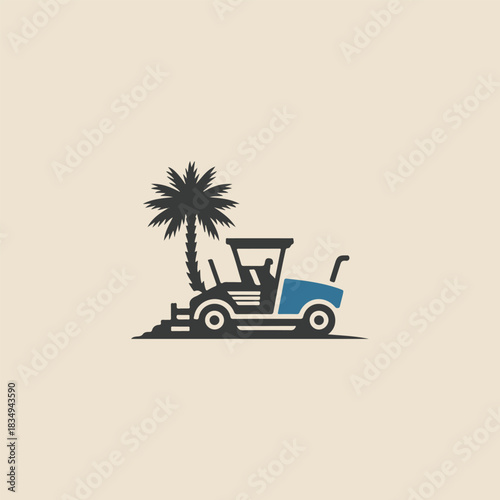 asphalt paver vector illustration