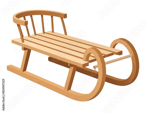 Wooden sleigh, winter, vintage style