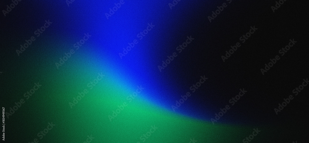 Fototapeta premium Abstract rough gradient background with bright blue and teal neon lights on a dark aesthetic.