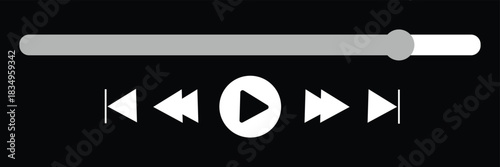 Media Player and Music Player Icon Set, modern vector icon set featuring flat and outline media controls