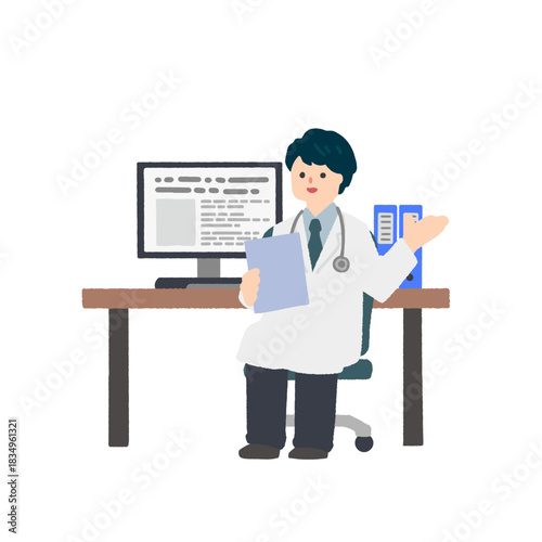 説明をする男性医師