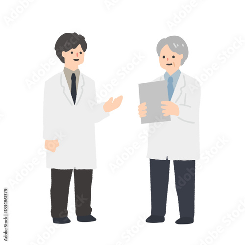 会話をする医師