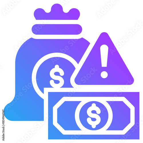 Illegal money icon for dishonesty , website, application, printing, document, poster design, etc