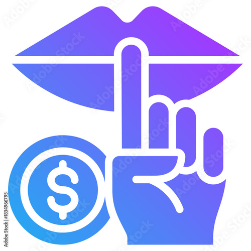 Silence icon for dishonesty , website, application, printing, document, poster design, etc