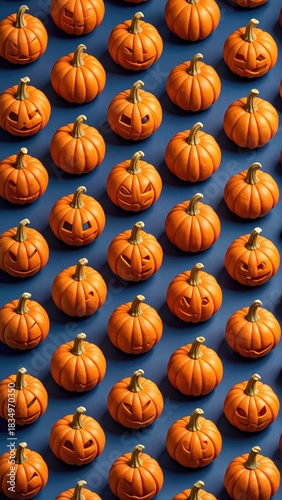 Pumpkins on Blue