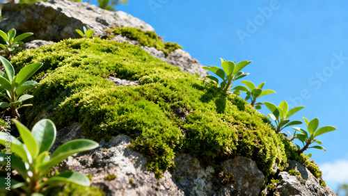 Moss & Green Plant Rock Macro Natural Photography