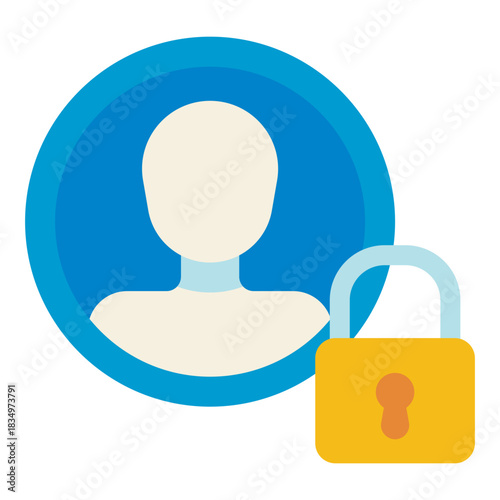 lock user profile flat icon