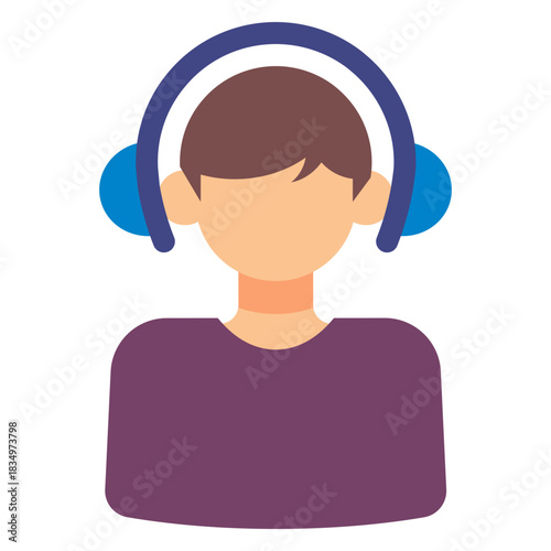 male customer service flat icon