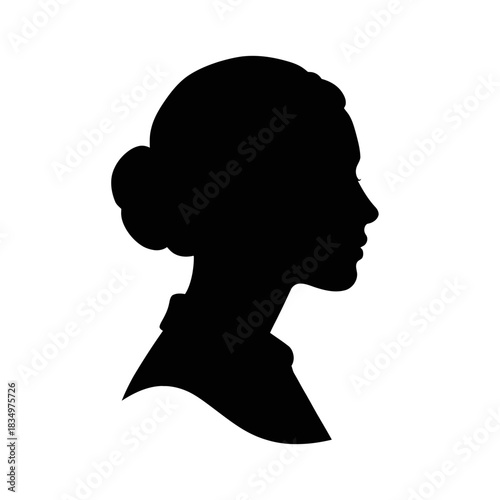 Silhouette illustration of a woman's profile facing right