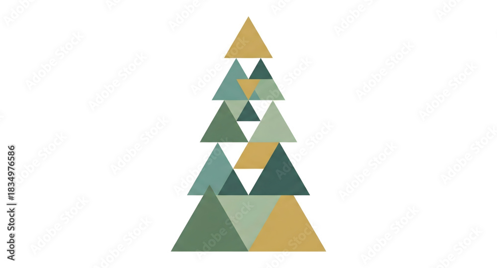 Obraz premium Geometric Triangle Christmas Tree Vector