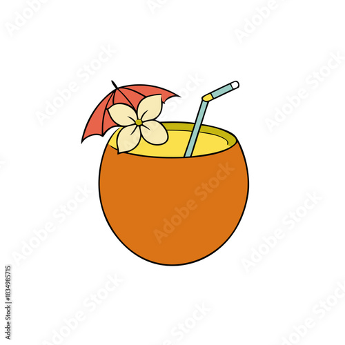 vector illustration of a coconut