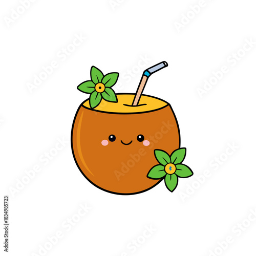 vector illustration of a coconut
