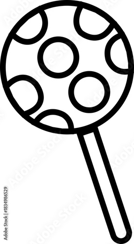 Candy sweets icon in black flat line style featuring confection, dessert, treat, bonbon, sugar, snack and related synonym elements for holiday graphics, packaging, party design and decoration