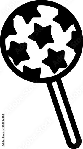 Candy sweets icon in black flat line style featuring confection, dessert, treat, bonbon, sugar, snack and related synonym elements for holiday graphics, packaging, party design and decoration