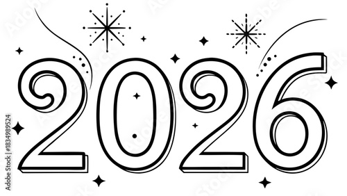 Festive 2026 new year outlined numbers