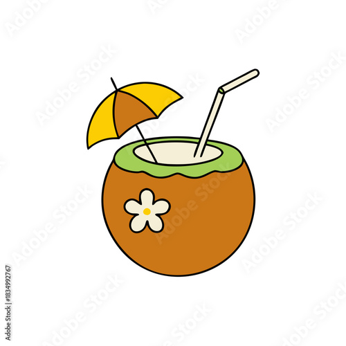 vector illustration of a coconut