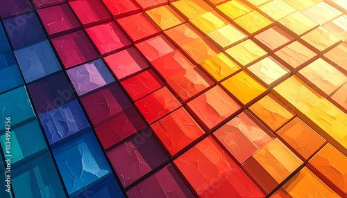 カラフルなタイルの背景素材