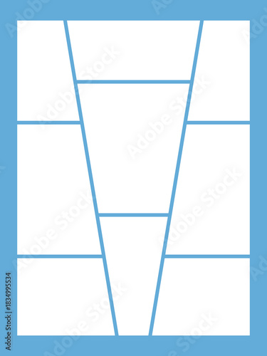 Template collage of 9 frames, Photo frames collage, Vector frame for picture, presentation, Poster frame mockup, Montage template. Flat vector illustration design.